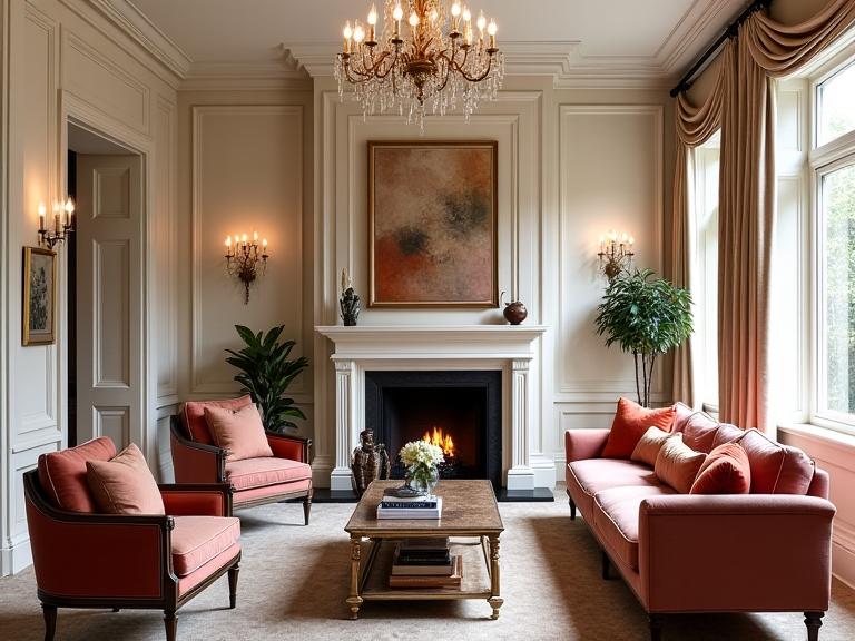 Classic living room interior design with bespoke furniture