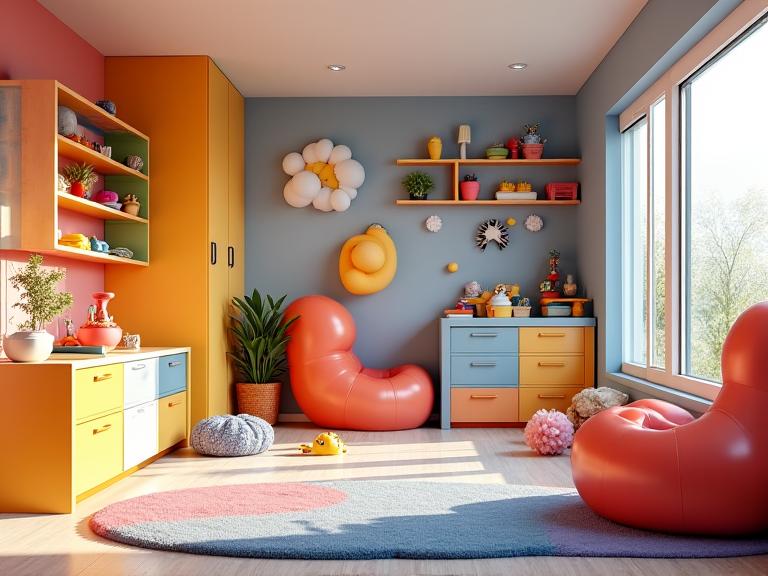 Vibrant and playful contemporary children's room design